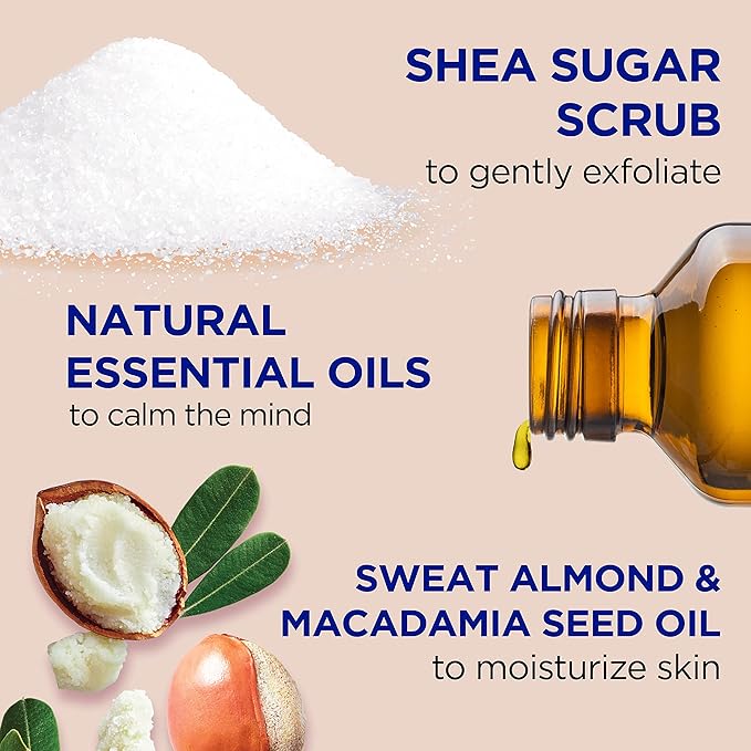Dr Teal's Shea Sugar Body Scrub, Shea Butter with Almond Oil & Essential Oils, 19 oz (Pack of 3)
