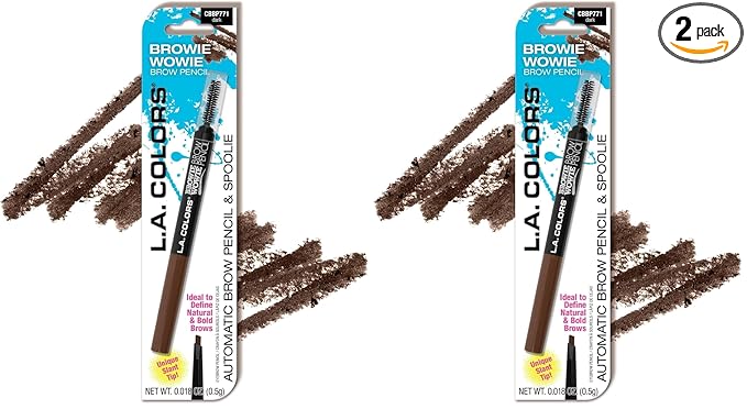 L.A. COLORS Browie Wowie Brow Pencil, Dark - Carded CBBP771 (Pack of 2)