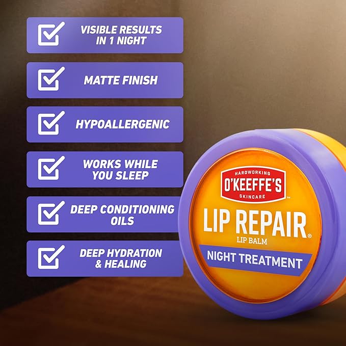 O'Keeffe's Night Treatment Combo Pack Including Working Hands Night Treatment Hand Cream, Healthy Feet Night Treatment Foot Cream and Lip Repair Night Treatment Lip Balm; Gift Idea