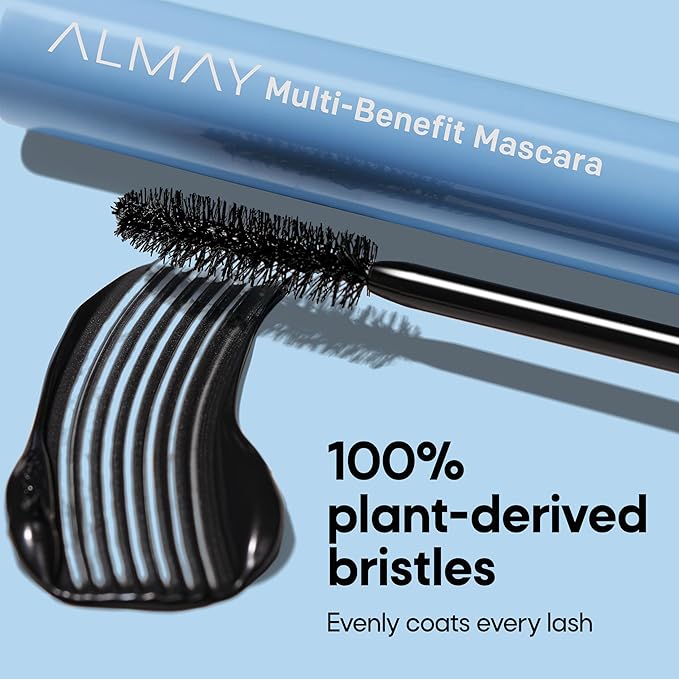 Almay Multi-Benefit Mascara, Volumizing + Lengthening, Hypoallergenic, 501 Blackest Black