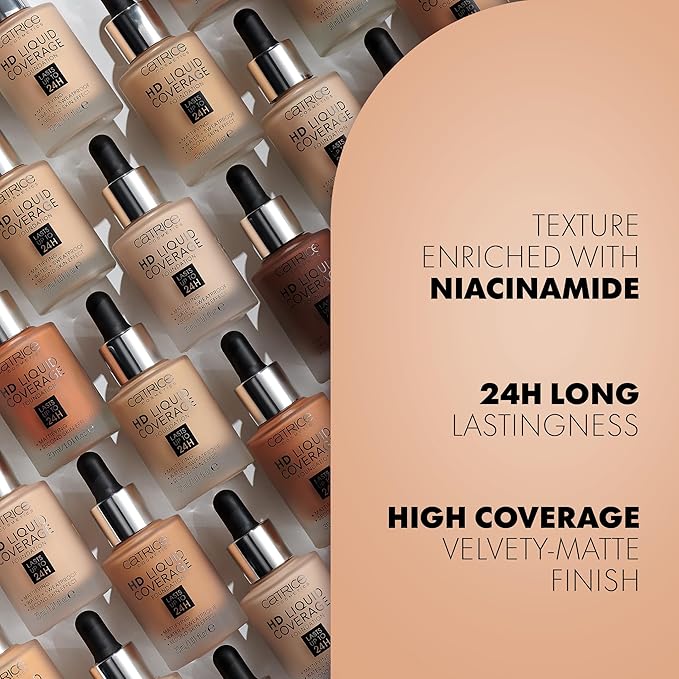 Catrice | HD Liquid Coverage Foundation | Flawless, High Coverage | Vegan & Cruelty Free (036 | Hazelnut Beige)