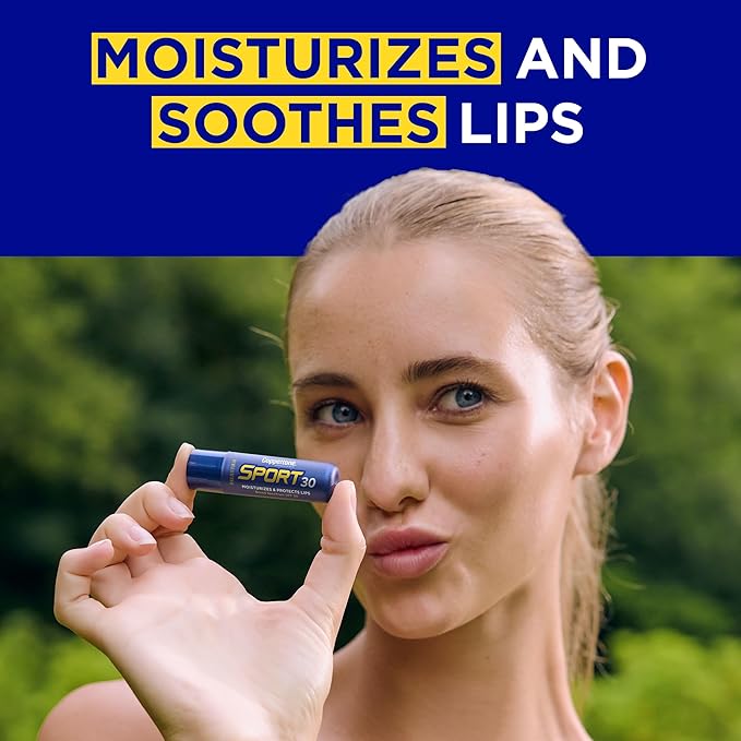 Coppertone Sport SPF 30 Lip Balm, Broad Spectrum SPF 30 Sun Protection With Jojoba and Shea Butter, Hydrates Lips, 0.17 Oz Stick