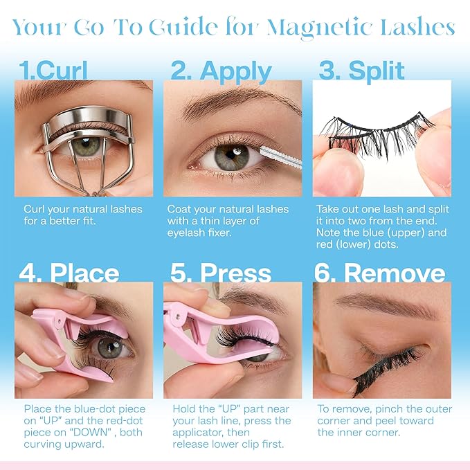 CALAILIS Magnetic Eyelashes with Applicator Upgrade Soft Magnetic Lashes Natural Look Reusable No Glue or Eyeliner Needed Easy to Wear and Remove (RC132)