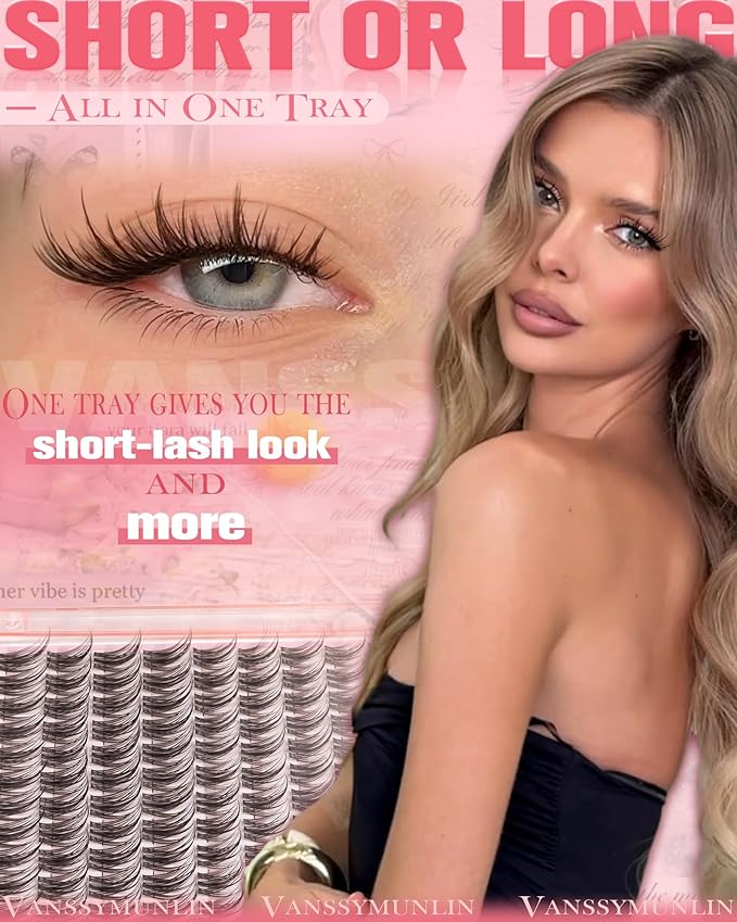 Brown Manga Lash Clusters Natural Wispy Eyelashes Cluster Fairy Anime Cluster Eyelash Extensions C Curl 10-18mm Lashes Clusters Clean Band Individual Lashes Short Eyelash Clusters