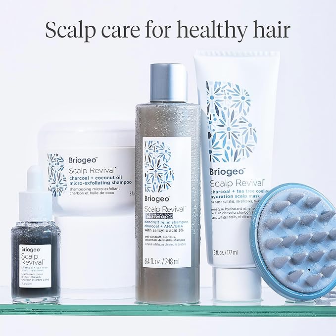 Briogeo Scalp Revival Charcoal + Biotin Dry Shampoo | Non-Aerosol Powder for Oily Roots | Detoxifying Dry Shampoo for All Hair Types | Vegan & Cruelty Free | 1.7 oz.