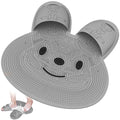 Manmihealth Extra-Large Shower Foot Scrubber Mat with Non-Slip Suction Cups, Rabbit-Shaped Silicone Foot Scrubber in Shower for Men & Women (Gray)