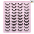 JIMIRE False Eyelashes Natural Fluffy Wispy Faux Mink Lashes 5D 14mm-18mm 5 Styles Mixed Lashes for Small Eyes Natural Look Fake Eyelashes 20 Pairs Multipack