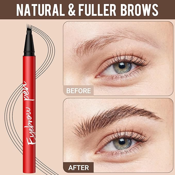 Vevivia Beauty Eyebrow Pencils for Women - Eyebrow Pen 2 Pack, Precise 4-Tip Brow Pencil for Natural-Looking Fuller Brows, Hair-Like Strokes for All Brow Types, Last All-Day Brow Pen, Blonde