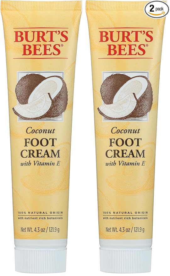 Burt's Bees Coconut Oil Foot Cream, Package May Vary, 4.3 Oz (Pack of 2)