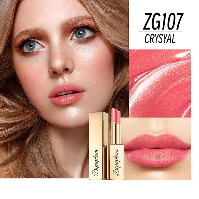 Depuplum Pink Red Brown Lipstick Set for Women Shimmer Tinted Lip Balm Hydrating Moisturizing Lipstick Cruelty Free Lip Makeup, ZG107/108/117