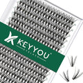 KEYYOU Lash Clusters 300pcs Individual Lashes, 30D 0.07D Curl 18mm DIY Eyelash Extension, Soft & Natural Volume Cluster Lashes with Large Tray