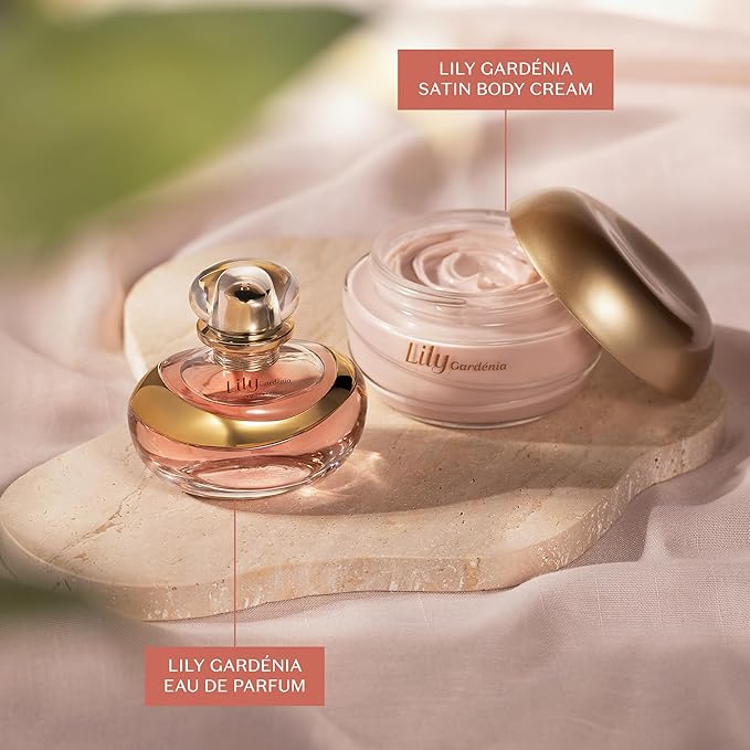O Boticário Lily Gardenia Satin Body Cream, Intense Hydration and Sophisticated Perfume, 8.8 Ounce (250g)