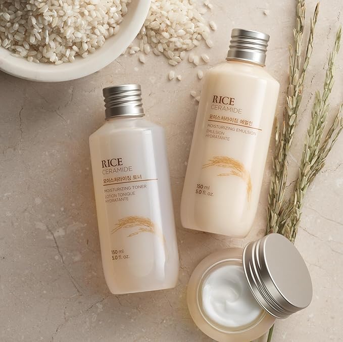 THE FACE SHOP Rice Ceramide Moisturizing Toner, Hydrating with Rice Water, Targets Dryness, Strengthens Skin Barrier, Lightweight, Korean Skin Care, 5.0 fl. oz.