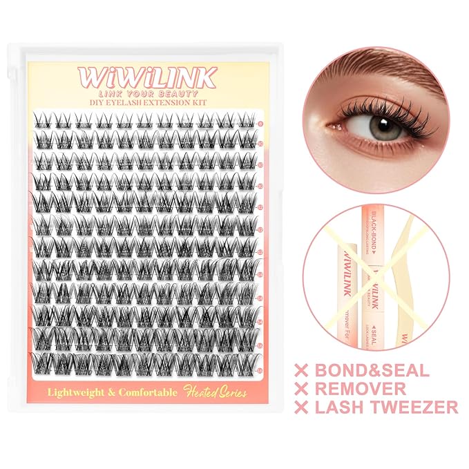 Natural Lash Clusters Wispy Filt DIY Lash Extension 8-16mm Eyelash Clusters D Curl Individual Eye Lashes Natural Look Invisible Band LuxeBold Eyelashes Cluster Eyelash Extensions Clear Band