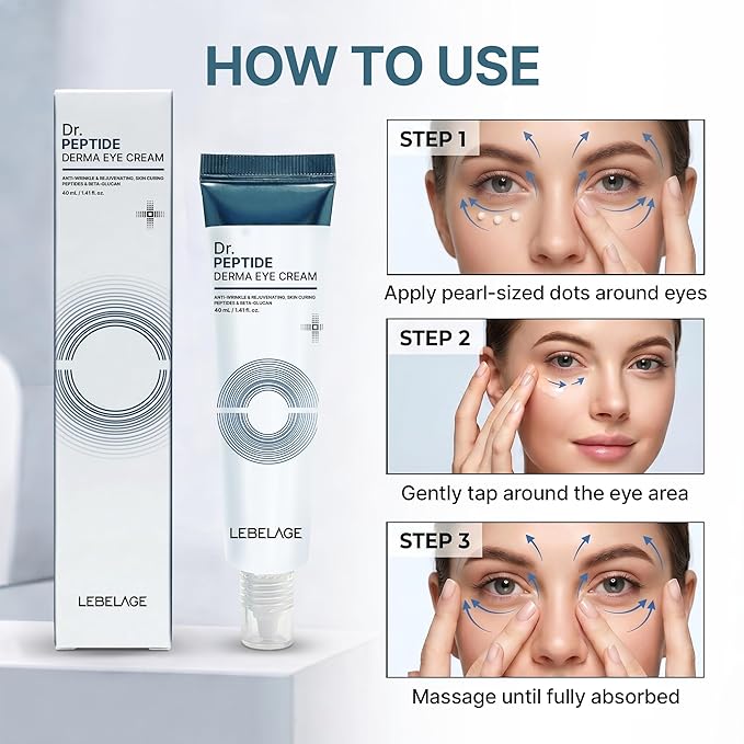 LEBELAGE Derma Eye Cream 1.35 fl oz | Lightweight Eye Moisturizer | Fast-Absorbing Daily Under Eye Cream for Smooth, Hydrated Skin Feel | Korean Skincare Routine (Peptide)