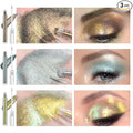 Multichrome Liquid Eyeshadow Set,3 Colors Multi-Dimensional Eye Liner Makeup,High Pigment Waterproof Metallic Eye Shadow,Ultre Fine Tip Glitter Eyeshadow (07 bronzer+08 armor+09 gold)
