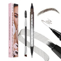 CALAILIS 2-in-1 Eyebrow Pencils for Women, Dual-Ended Liquid Eyebrow Pencil with Microblading 4D and Precise Brush-Tip, Waterproof Stay on All Day, Create Natural Hair-Like Brows (Brown)