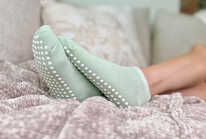 Silky Soul Moisturizing Silicone Socks for Dry Feet & Cracked Heels with Hydrating Tincture - Foot Softening & Heel Repair - Intensive Foot Repair (Sage, Large)