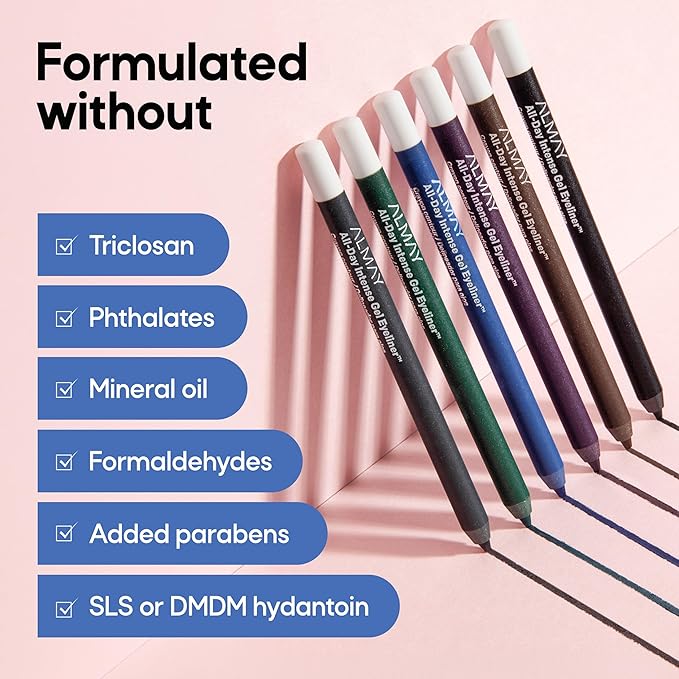 Almay Gel Eyeliner, Waterproof, Fade-Proof Eye Makeup, Easy-to-Sharpen Liner Pencil (Packaging May Vary), 110 Rich Black, 0.045 oz