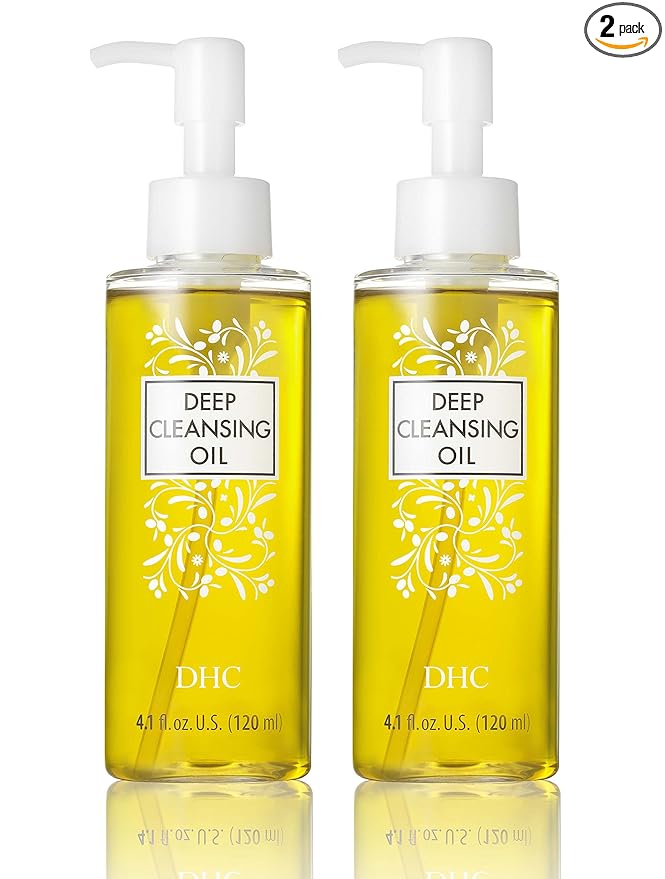 DHC Deep Cleansing Oil Medium 2 pack, Facial Cleansing Oil, Makeup Remover, Cleanses without Clogging Pores, Residue-Free, Fragrance and Colorant Free, All Skin Types, 4.1 fl. oz.