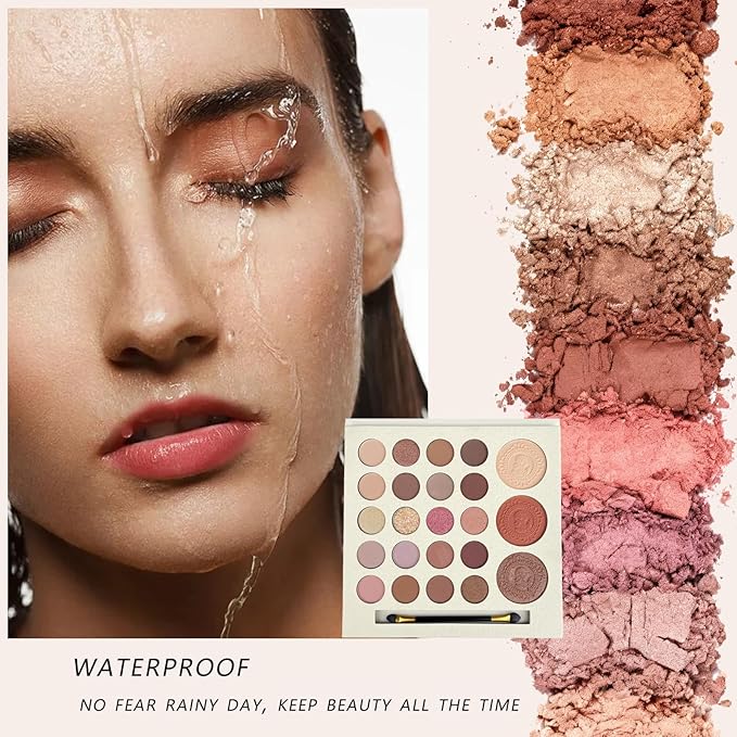 K'APEINE Brown Eyeshadow Palette, 23Colors Matte Shimmer Eyeshadow Nude Neutral Makeup Palette Smoky Eye Shadow Pallet with 1 Brush Highly Pigmented Waterproof Makeup Kit for Women Daily, Party
