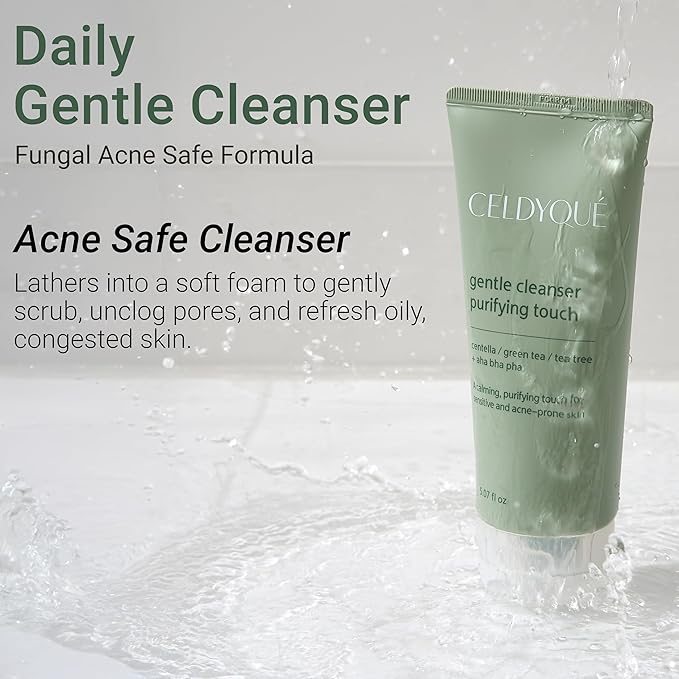 Korean Double Cleanse Duo Set – Pore Purifying Cleansing Oil & Gentle Face Wash, Mild Acid Complex, Sensitive Skin, w/ Centella Tea Tree & Green Tea, LHA AHA BHA PHA for Gentle Exfoliation Acne Care