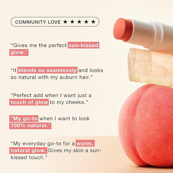 Boomstick Gloden Peach® - Warm, Coral-Peach Blush Stick and Lipstick - Multistick, Vegan, Makeup for Older Women and Mature Skin Boom Stick By Cindy Joseph