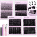 Wendy Lash Clusters Kit Packs: 1200-Pcs,30D,40D,60D,60D,80D,80D,100D,150D,D Curl,10-18mm Mixed, Cat Eye, Soft, Natural, Fluffy, DIY Eyelash, Individual, Eye lash clusters, Bulk Pack