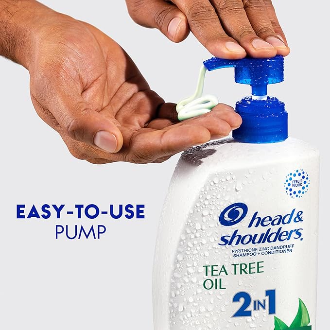 Head and Shoulders 2 in 1 Dandruff Shampoo and Conditioner, Anti-Dandruff Treatment, Tea Tree Oil for Daily Use, Paraben Free, 28.2 oz