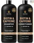 INFINA ESSENTIALS Caffeine Biotin Shampoo and Conditioner Set | Hair Thickening & Strengthening | 16 fl oz Each | with Batana Oil & Castor Oil | For Thinning Hair Care | Men & Women | Made in USA