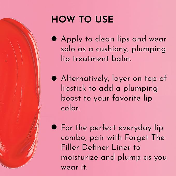 LAWLESS Women's Forget the Filler Lip Plumping Line Smoothing Tinted Balm, Cherry Vanilla, 0.09 Ounce