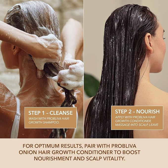 ProBliva Biotin Shampoo and Onion Conditioner Set for Thinning Hair in Adults 30+ – Strengthening Duo Reduces Shedding, Supports Fuller & Stronger Hair – Biotin + Rosemary + Onion Extracts