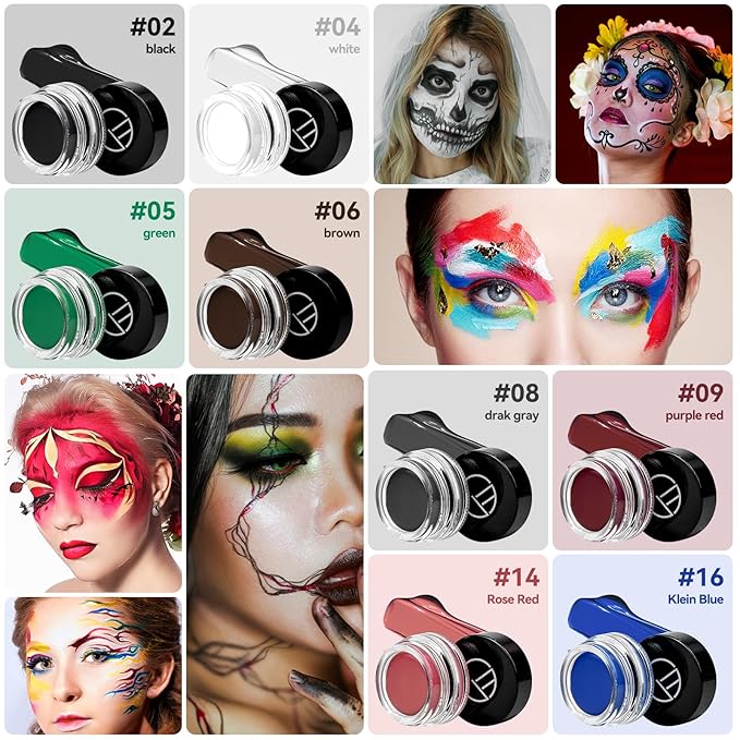 Eyeliner Gel Set,Long Lasting Waterproof With 5.51 IN Long Eyeliner Brush,High-Intensity Pigments Smudge-Proof Eye Liner Makeup Creamy Gel 5G-Dark Grey