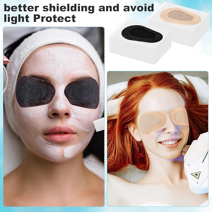 Panitay 40 Pcs Adhesive Eye Patches for Adults Eye Patch for Disposable Breathable Amblyopia Lazy Adhesive Bandages for Men(3 x 2 Inch,Nude, Black)