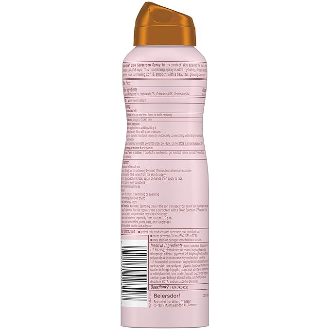 Coppertone Glow with Shimmer Sunscreen Spray SPF 30, Water Resistant Spray Sunscreen, Broad Spectrum SPF 30 Sunscreen Spray, 5 Oz Spray
