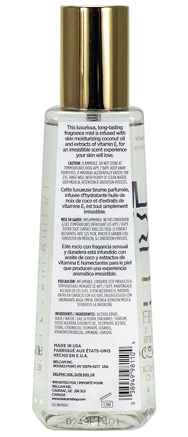 Luxe Perfumery Pura Vida Moisturizing Body Mist, Cassis/Orchid, 8 Fl Oz, pink, (38949981203-Parent) (Pack of 2)