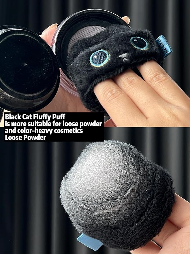 Momo's Workshop Face Fluffy Powder Puff,Soft Plush Setting Powder Puff, Large Velour Makeup Puff for Loose Or Pressed Powders,Round Cosmetic Puff, Beauty Makeup Tool,1pcs