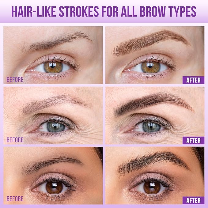 Vevivia Beauty Eyebrow Pen - Eyebrow Pencils for Women with 4D Micro Brush-Tip for Natural Hair-Like Strokes, Long Lasting Fluffy Brows, Waterproof, Grey