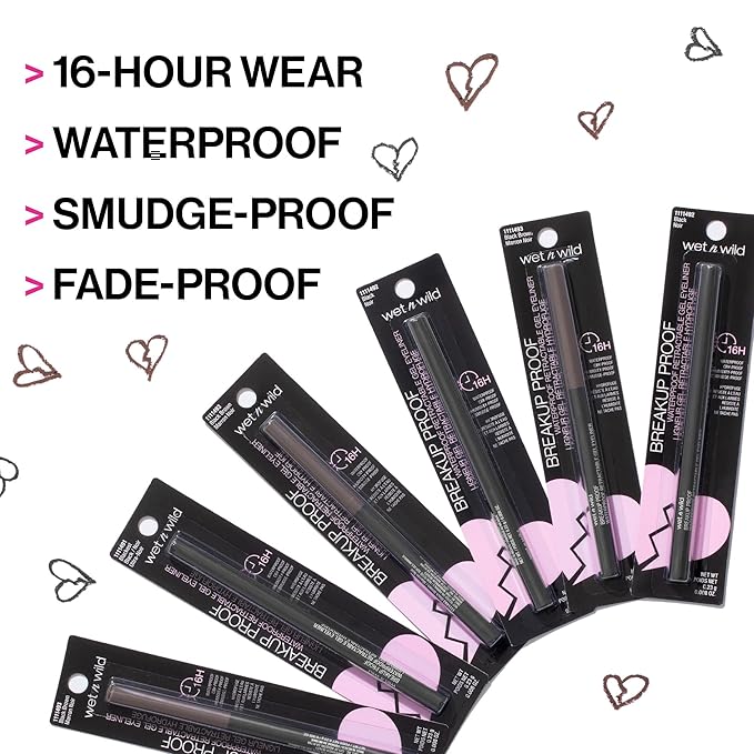 wet n wild Mega Last Breakup Proof Waterproof Retractable Gel Eyeliner - Ultra Pigmented 16-Hour Long Wear, Smudge Proof Satin Finish Formula, Cruelty-Free & Vegan - Dark Brown (Pack of 2)