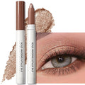 Neutral Taupe Shimmer Eyeshadow Stick, Cream Eye Shadow Stick Waterproof Long Lasting Multi-Use Eyeliner Pencil, Smooth Blendable High Pigmented Eye Crayon Makeup with Built-in Sharpener