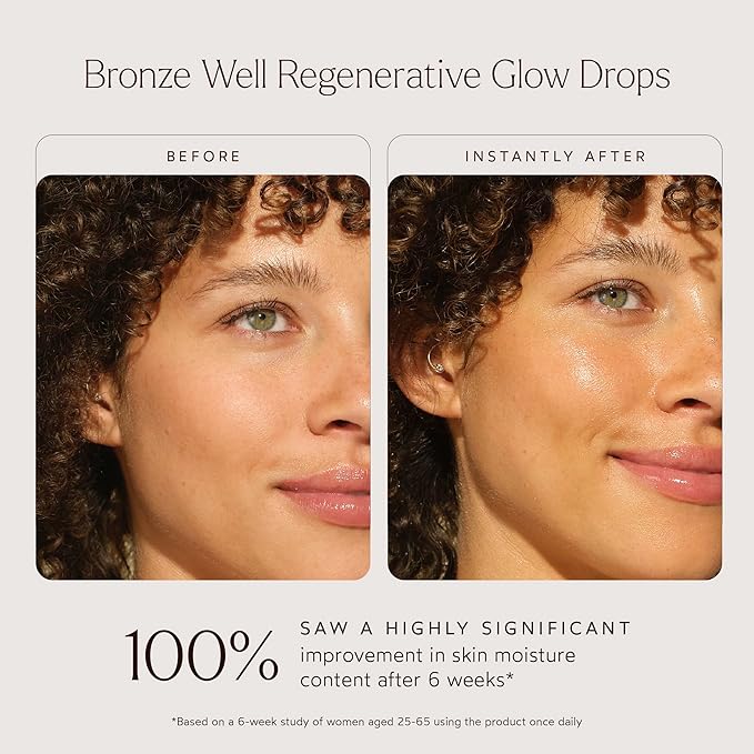 True Botanicals Bronze Well Regenerative Glow Drops | Naturally Bronzing | Moisturize Skin & Add a Slight Glow | All Skin Types | Dermatologist Tested, All Natural, Vegan | 1 fl oz | 30 ml
