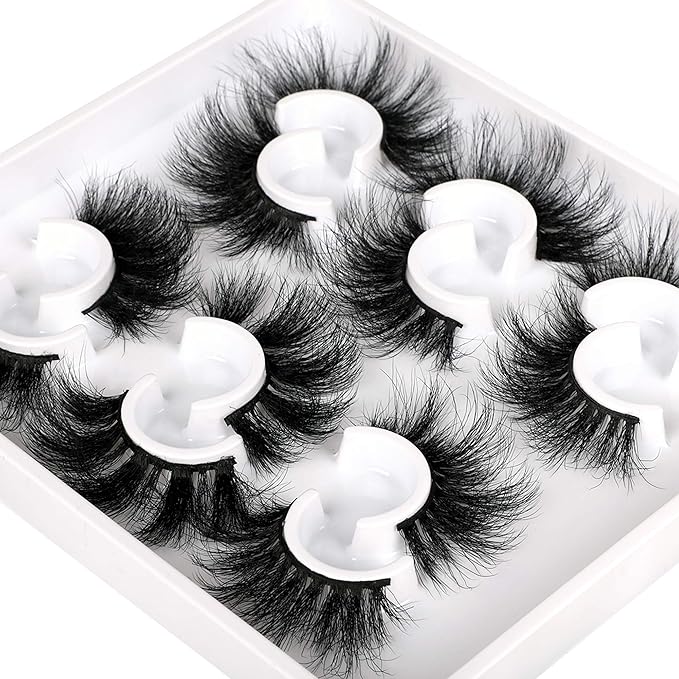 Mink Lashes Fluffy Eyelashes Dramatic Long Wispy Fake Eyelashes Thick 6 Styles Mixed Luxury Russian Strip D Curl False lashes Soft Handmade Reusable Lashes Pack