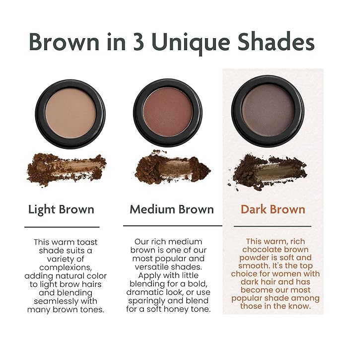 Marie-José Eyebrow Powder – Highly Pigmented, Vegan & Cruelty-Free, Natural-Looking Brows, Long-Lasting Finish (Dark Brown)