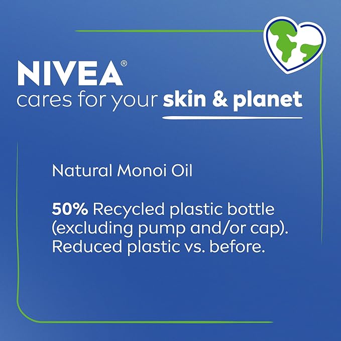 NIVEA Oil Infused Lotion Coconut and Monoi Oil Body Lotion for Women, Fast-Absorbing and Non-Greasy Coconut Scented Lotion Moisturizes for 48 Hours, 16.9 Fl Oz Pump Bottle