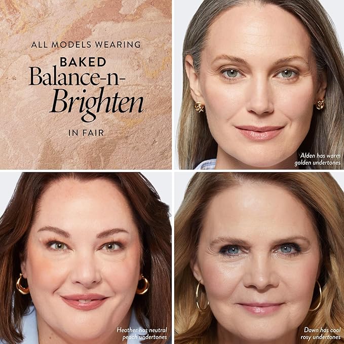LAURA GELLER NEW YORK Award-Winning Baked Balance-n-Brighten Color Correcting Powder Foundation - Fair - Buildable Light to Medium Coverage - Demi-Matte Natural Finish