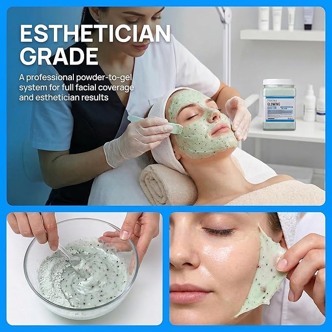 Glowing Biotin Jelly Mask for Facials Professional 23 oz – Hydrating Jelly Face Mask Powder for Esthetician Spa Treatments – Professional Hydrojelly Facial Mask Suitable for All Skin Types
