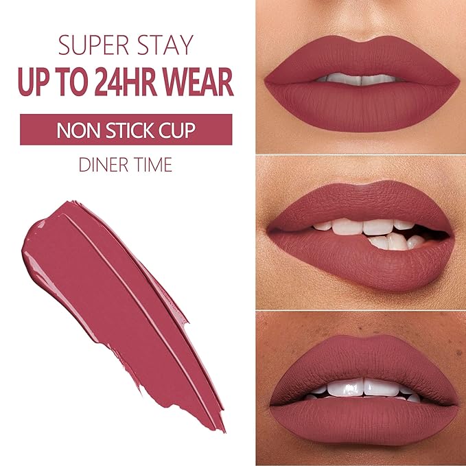 MAKI YIKA Dark Red Lipstick for Women Color Stay Long Lasting Lipsticks, No Smudge Matte Liquid Lipstick Transferproof Cruelty-Free Lip Color | PARTY GO