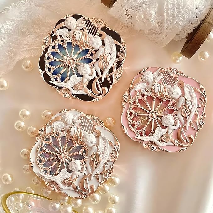 Flower Knows Little Angel Cream Blush and Swan Ballet Shine Lip Gloss Stick Set,Buildable & Blendable Dewy Makeup,Soft Long-Lasting Cute Make Up(Blush 04 Rose Ashes + Lipstick B04 Silver Moon)
