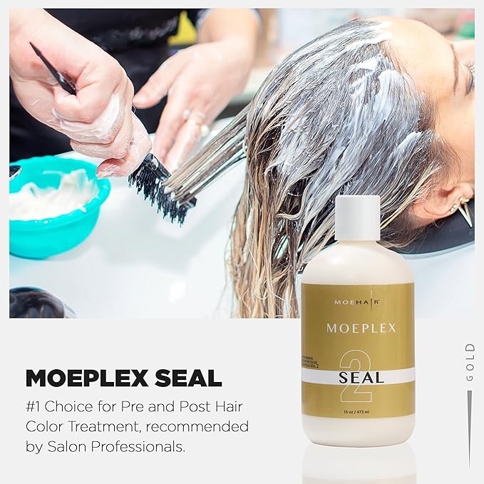 Moehair Moeplex Seal | Repairs Bleach And Post Hair Color Damage I Professional Hair Bleach and Coloring Developers for Hair Color Lightening I Suitable For Color Treated Hair, 16 Fl Oz