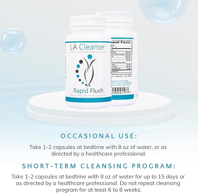 15 Day Cleanse and Detox - Rapid Flush 15 Day Gut Cleanse for Detox, Colon Cleanse, Gut Support - Enhance Digestion with Cascara Sagrada, Senna Leaf, Psyllium Husk - Capsules 30 Count